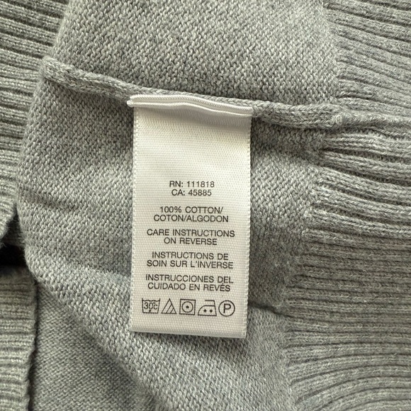 Michael Kors Gray Cotton Pullover Long Sleeve Cowl Neck Sweater - Picture 3 of 3